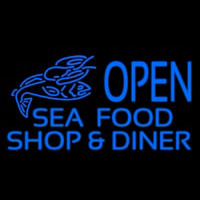 Open Seafood Shop And Diner Neonreclame