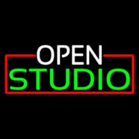 Open Studio With Red Border Neonreclame