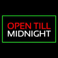 Open Till Midnight Rectangle Green Neonreclame