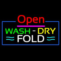 Open Wash Dry Fold Blue Border Neonreclame