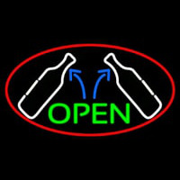 Open Wine Glass Neonreclame
