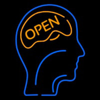 Open With Man Head Neonreclame
