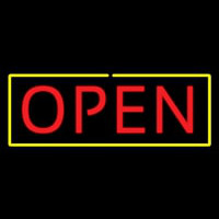 Open Yellow Border Red Letters Neonreclame