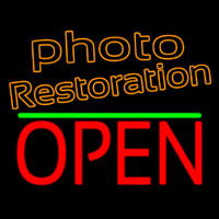 Orange Photo Restoration With Open 1 Neonreclame