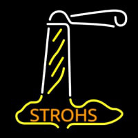 Orange Strohs Lighthouse Beer Sign Neonreclame