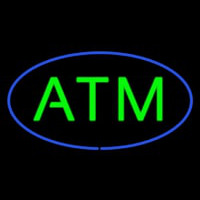 Oval Atm Blue Border Neonreclame