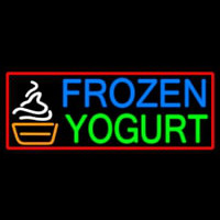 Oval Blue Green Frozen Yogurt Neonreclame