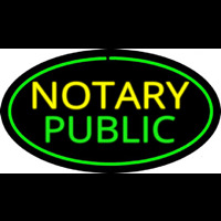 Oval Green Notary Public Neonreclame