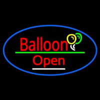 Oval Open Balloon Green Line Neonreclame