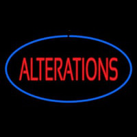 Oval Red Alteration Blue Border Neonreclame