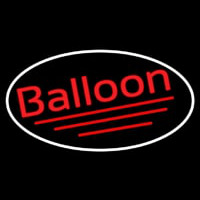 Oval Red Balloon Cursive Neonreclame