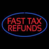 Oval Red Fast Ta  Refunds Blue Border Neonreclame