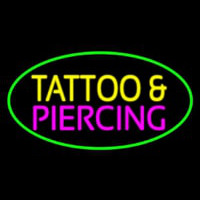 Oval Tattoo And Piercing Green Border Neonreclame