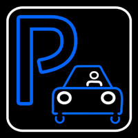 P With Car Parking Neonreclame