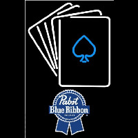Pabst Blue Ribbon Cards Beer Sign Neonreclame