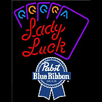 Pabst Blue Ribbon Lady Luck Series Beer Sign Neonreclame