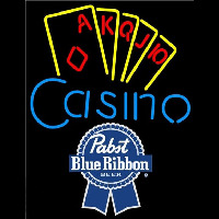 Pabst Blue Ribbon Poker Casino Ace Series Beer Sign Neonreclame