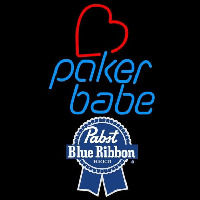 Pabst Blue Ribbon Poker Girl Heart Babe Beer Sign Neonreclame