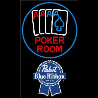 Pabst Blue Ribbon Poker Room Beer Sign Neonreclame