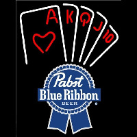 Pabst Blue Ribbon Poker Series Beer Sign Neonreclame