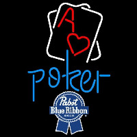 Pabst Blue Ribbon Rectangular Black Hear Ace Beer Sign Neonreclame
