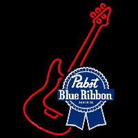 Pabst Blue Ribbon Red Guitar Beer Sign Neonreclame