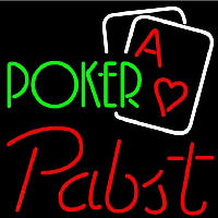 Pabst Green Poker Beer Sign Neonreclame