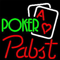Pabst Green Poker Beer Sign Neonreclame