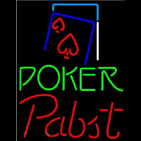 Pabst Green Poker Red Heart Beer Sign Neonreclame