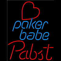 Pabst Poker Girl Heart Babe Beer Sign Neonreclame