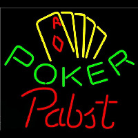 Pabst Poker Yellow Beer Sign Neonreclame