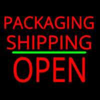 Packaging Shipping Open Block Green Line Neonreclame