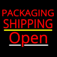 Packaging Shipping Open Yellow Line Neonreclame