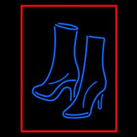 Pair Of Boots With Red Border Neonreclame