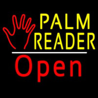Palm Reader Logo Open White Line Neonreclame