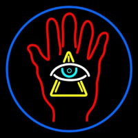 Palm With Eye Pyramid Neonreclame