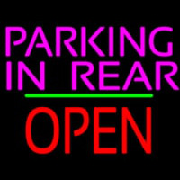 Parking In Rear Open Block Green Line Neonreclame