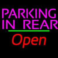 Parking In Rear Open Green Line Neonreclame