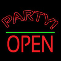 Party Green Line Open Block Neonreclame