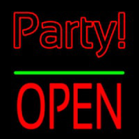 Party Open Block Green Line Neonreclame