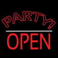 Party Open White Line Neonreclame