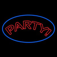 Party Oval Blue Neonreclame