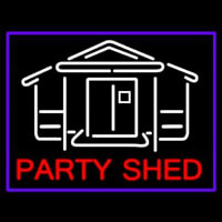 Party Shed With Blue Border Neonreclame