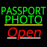Passport Photo Open Yellow Line Neonreclame