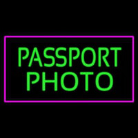 Passport Photo Purple Rectangle Neonreclame