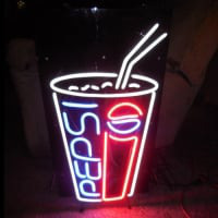 Pepsi Soda Pop Glas Bier Bar Open Neonreclame