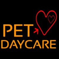 Pet Day Care With Heart Neonreclame