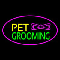 Pet Grooming Logo Oval Purple Neonreclame