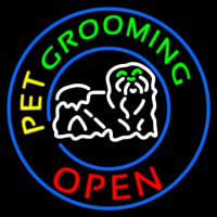 Pet Grooming Open Block Logo Neonreclame