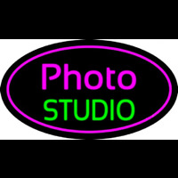 Photo Studio Purple Oval Neonreclame